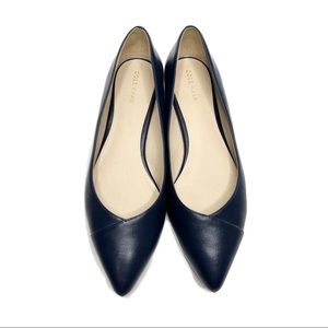 Cole Haan Pointed Toe Flat Navy Blue